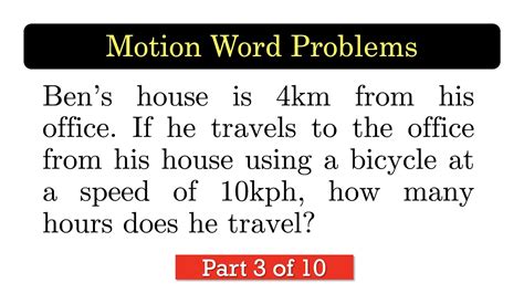 Distance Word Problems .